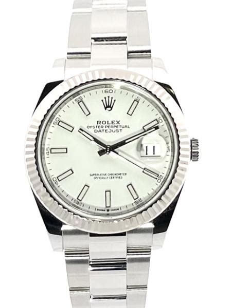 Rolex Datejust 41 Edelstahl Weißgold 126334 Weiß Oyster